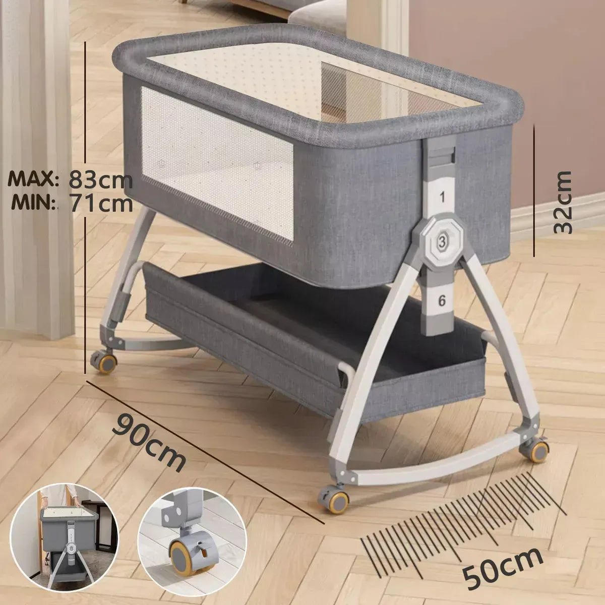 Cuna Plegable Ptaviv Con Mosquitero Y Colchón