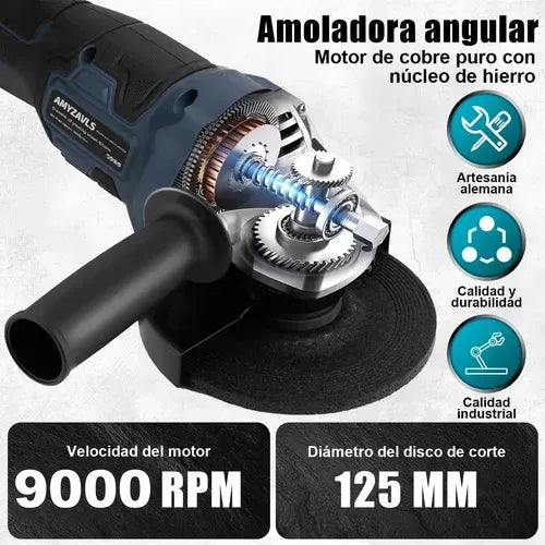 Taladros Inalambrico,esmeril Angular Y Llave Electrica 3pzs