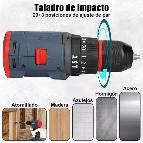 Taladros Inalambrico,esmeril Angular Y Llave Electrica 3pzs